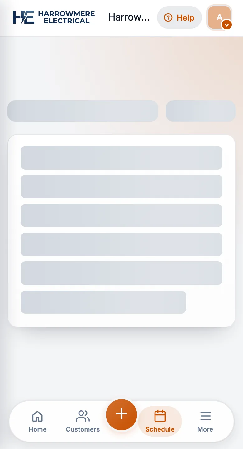 Work Schedule diary week on a phone with the bottom tab bar
