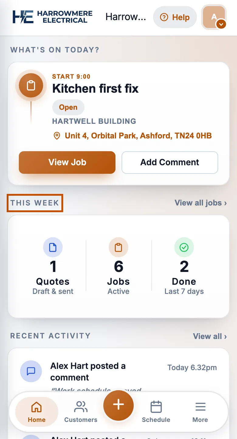 This week pipeline tiles on a phone